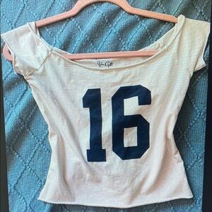 Cream Top with Black Number Print